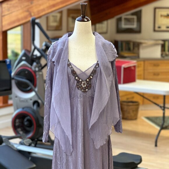 Kamarov Dress with Jacket Midi NWOT Embelished Purple - Picture 6 of 15